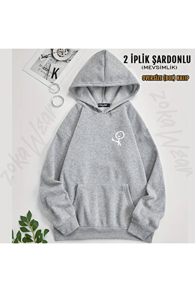 ZOKAWEAR Φούτερ με κουκούλα με στάμπα στο στήθος (2 νήματα)