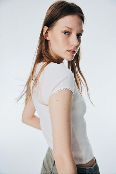 H&M Ribbed button-front top