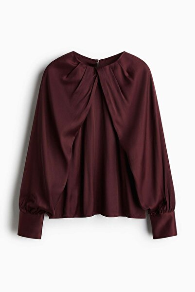 H&M Balloon-sleeved satin blouse