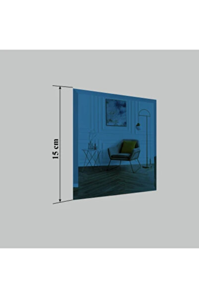 MallDeco Oglindă „PATRAT” - Design albastru, 150 x 150 mm