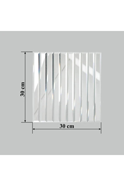 MallDeco Oglindă - Design Argintiu, 300 x 300 mm