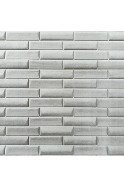 MallDeco Panou decorativ de perete autoadeziv din catifea - model cărămidă, gri