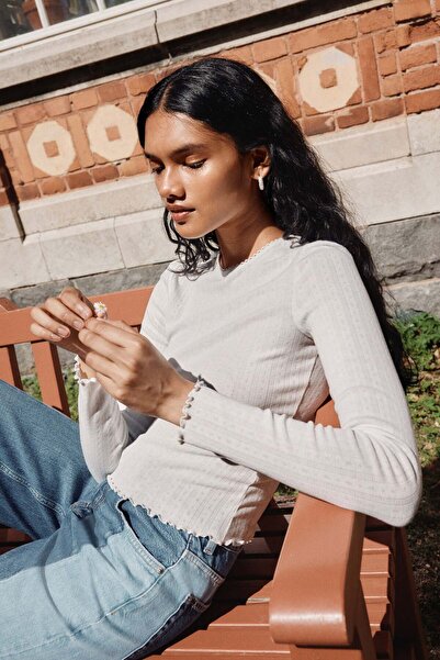 H&M Pointelle jersey top