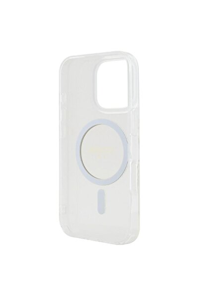 Guess Husa Glitter Ring MagSafe iPhone 16 Pro Transparent