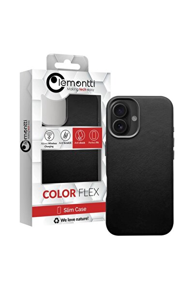 lemontti Husa Piele MagSafe iPhone 16 Negru