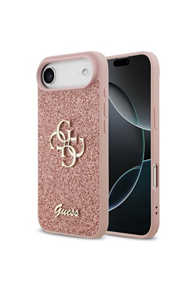 Guess Husa Fixed Glitter 4G Μεταλλικό Λογότυπο iPhone Air Roz