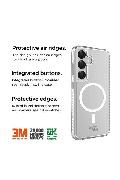 EIGER Husa Ice Grip Magsafe GRS Samsung Galaxy S25 Clear