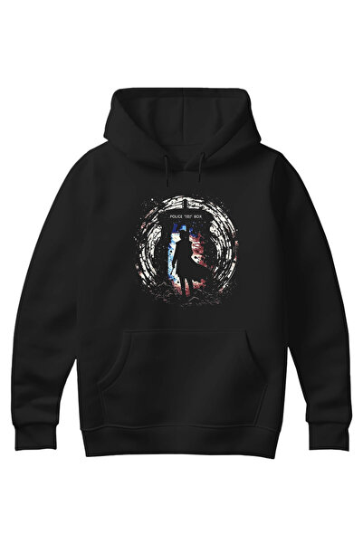 SVART WEAR Hanorac unisex din bumbac cu tematică Doctor Who (HOODIE)