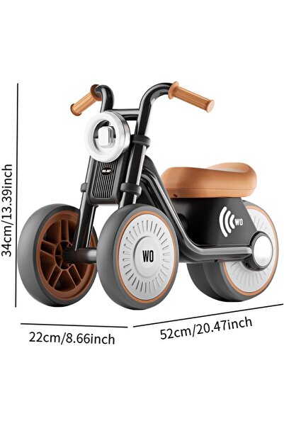 Generic Toddler Balance Bike | Non-Pedal Baby Walker, Silent 3 Wheels, Indoor/Outdoor, Lights/Music