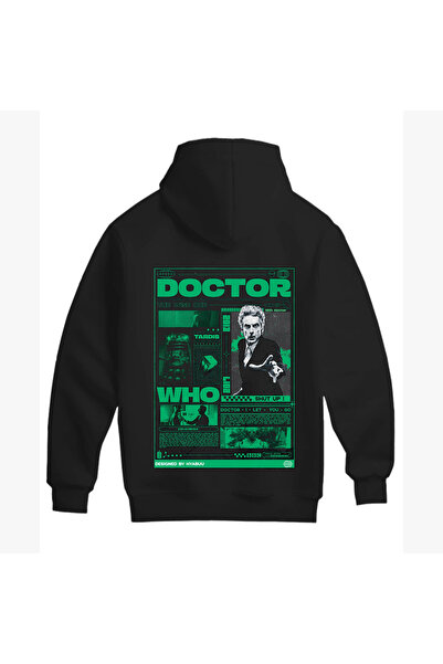 SVART WEAR Hanorac unisex din bumbac cu tematică Doctor Who (HOODIE)
