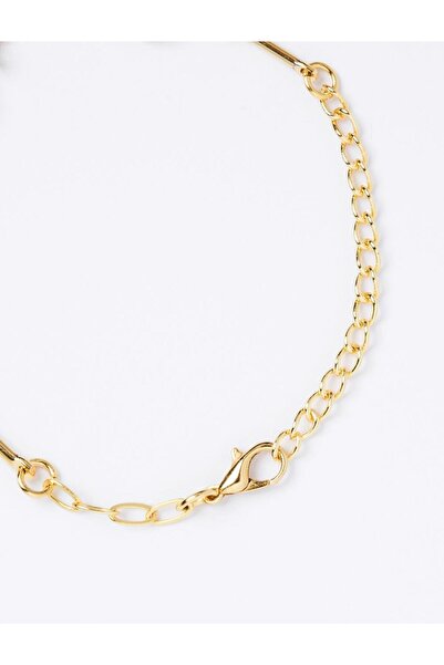 Jimmy Key White Shiny Clover Figured Enamel Detailed Bracelet