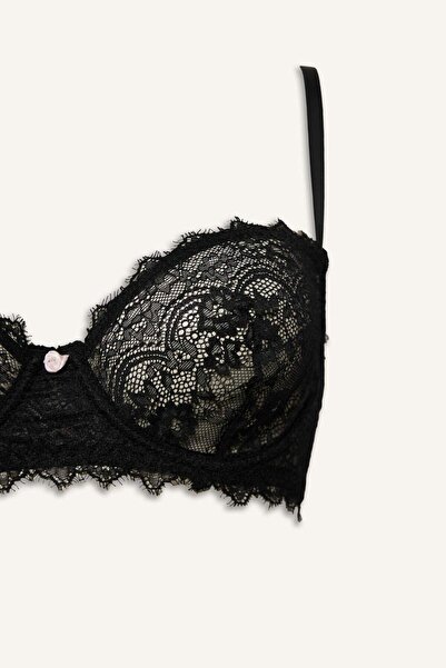 DeFacto Bağcıklı Dantelli Kapsız Pedsiz Balenli Balkonet Sütyen Fall in Love F7024AX25WN