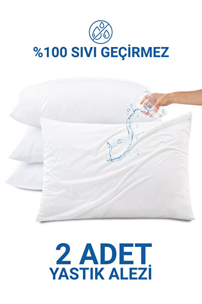 LADYNİL Подушка з мікрозастібкою, захисний чохол, 2 шт. 100% бавовна | Непромокальний | Білий - 50x70 см