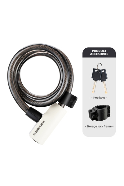 ROCKBROS 32120001002 Bicycle Lock Portable Anti-theft Bike Cable Lock with Keys Zinc Alloy Motorcycl