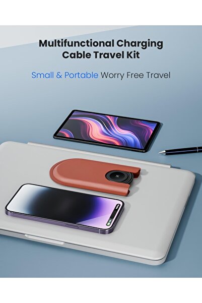 Generic 6-in-1 Mini Charging Cable Kit | USB-C/Lightning Adapters, Wireless Watch Charger, SIM