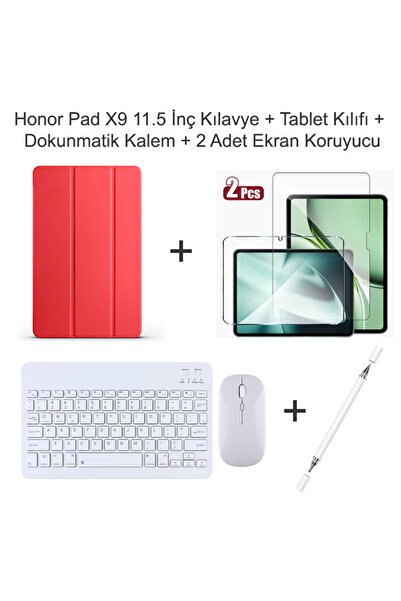 Yesnıce Honor Pad X9 11.5 İnç Uyumlu Standlı Kılıf Ve Dokunmatik Kalem Ve Kla...