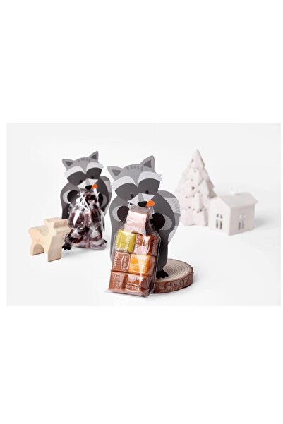 mutlu adım 10 Adet 7x12cm Hayvanlar Alemi Karton Süs ve Jelatin Rakun