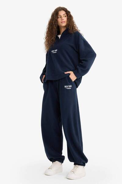 DeFacto Standart Fit Beli Bağcıklı Cepli Polar Eşofman Altı Y2650AZ25WN