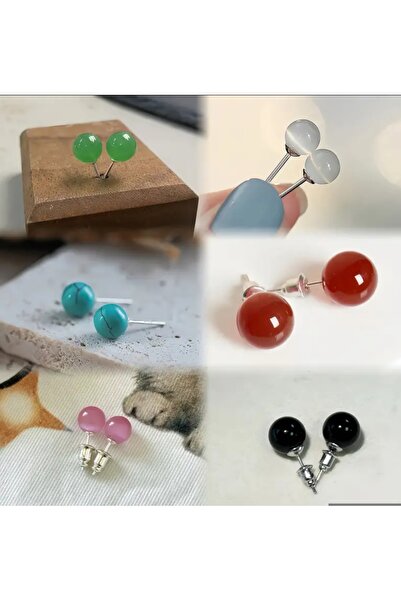 ORGANICYOU Kalain 1 Pair Natural Stone Earrings |   Hypoallergenic Cat Eye Effect & Marble Pattern |   For Women