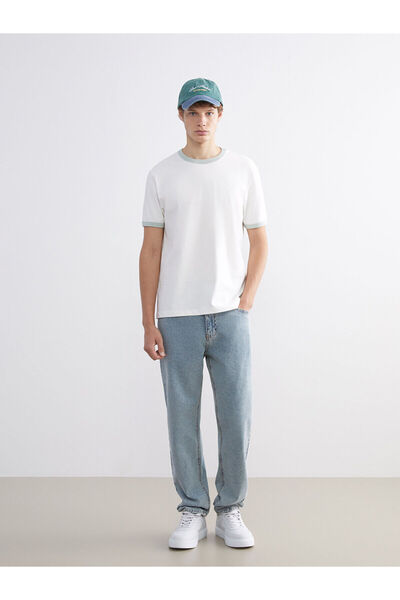 LC Waikiki İzr New Season Contrast Detailed Combed Cotton Men's T-Shirt