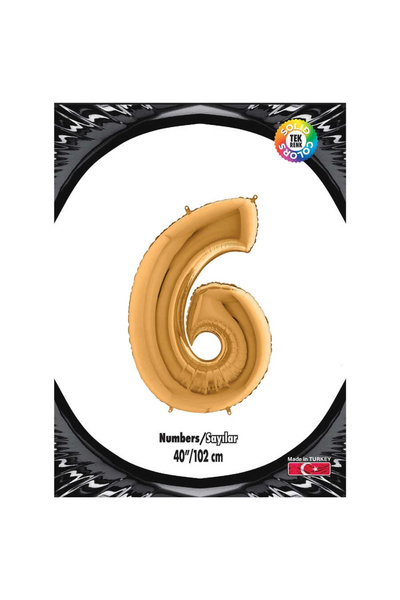 Generic Brand Kikajoy Number Foil Balloon 40" Gold -6-