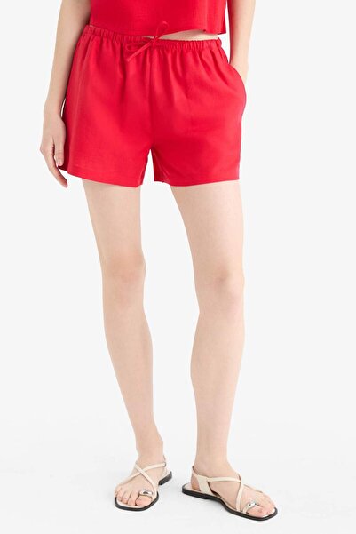 DeFacto Coool Regular Fit Normal Bel Kısa Paça Keten Karışımlı Şort D8008AX25HS