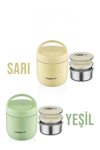 Vagonlife 2 Compartment Steel Storage Container 1200 ml Bl10104