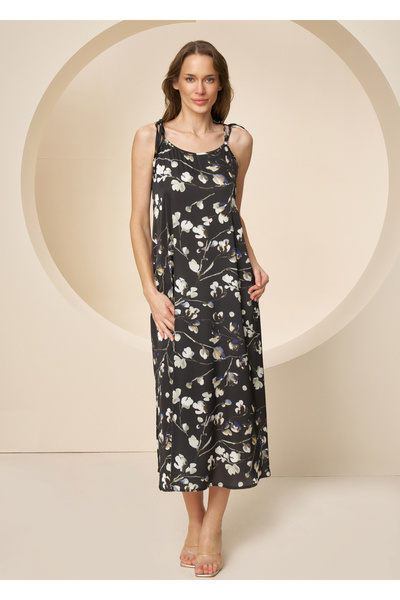 CAROLINE Slit Strap Satin Nightgown