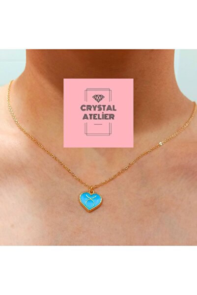 Crystal Atelier Boğa Burcu Kadın Kolye - Altın Kaplama Boğa Burcu Sembol Koly...