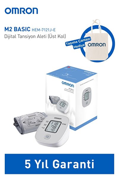 Omron M2 Basic Üst Koldan Pilli Dijital Tansiyon Aleti – Hipertansiyon Göstergeli + Taşıma Çanta Hediyeli