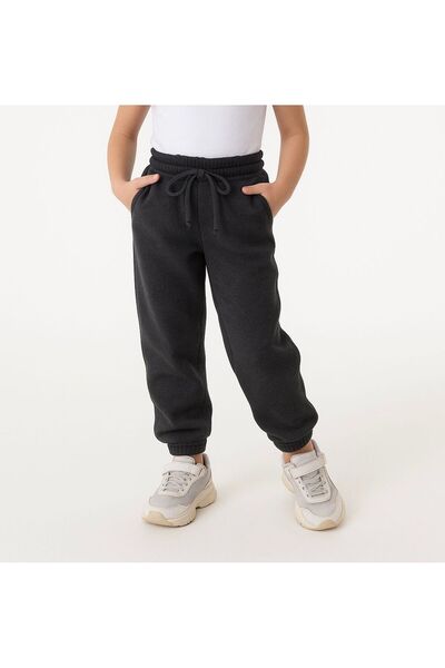 POLYMOOD Pantaloni de sport pentru fete și băieți, antracit, iarnă, fleece, S...