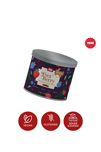 EverEat Everberry Dondurularak Kurutulmuş Yaban Mersini, Çilek, Ahududu, Böğü...