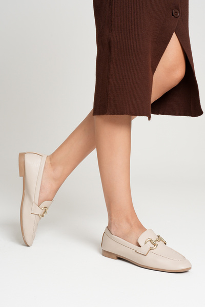 Artgoo Жіночі бежеві шкіряні зручні м'які лофери-балетки