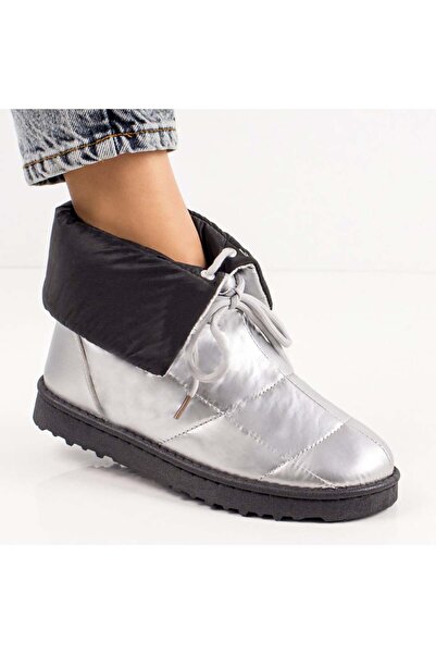 Modlet.ro Women's silver low-sole boots MOD06344