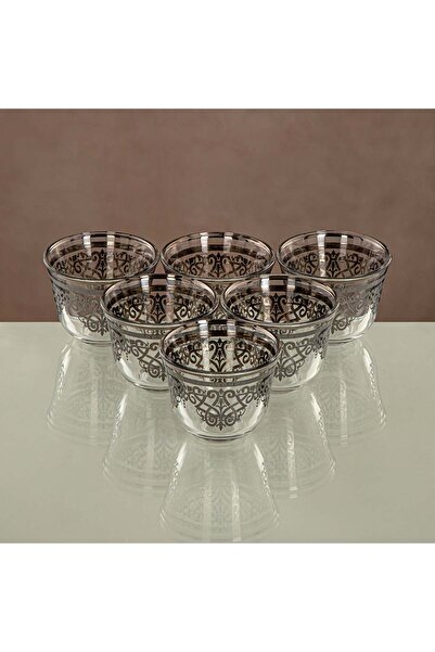 Generic Almarjan Tea Set Clear & Silver 18 pieces (18 PCS SET-YCS-SIL)