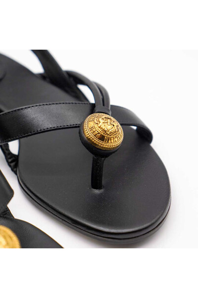 BALMAIN Flat Sandal Alma - Calfskin