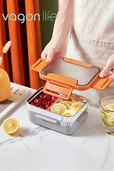 Vagonlife 3 Compartment Steel Storage Container 1200 ml Bl20182