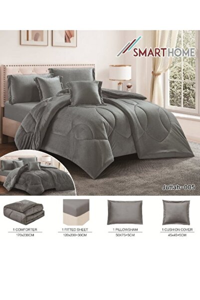 smart home Double-sided winter Comforter (velvet side & fur side) Filled bedspread, 4-piece set, 230x170cm