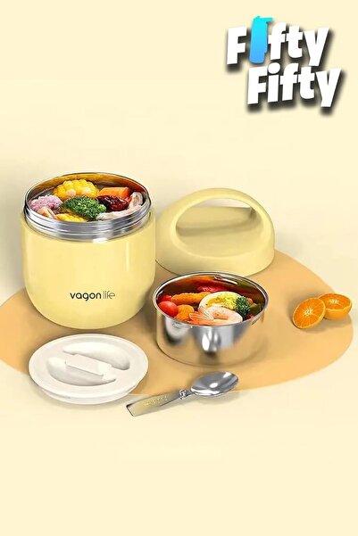 Vagonlife 2 Compartment Steel Storage Container 1200 ml Bl10104