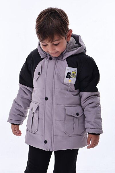 ÖFİ Kids معطف للأولاد بسحاب وطبعة دب