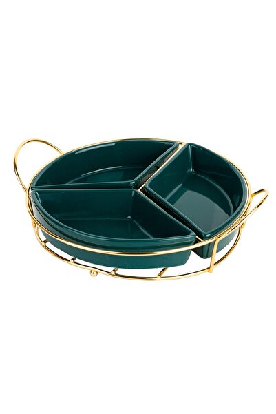 Trendy's TRENDY'S fruit tray, with three compartments, golden green