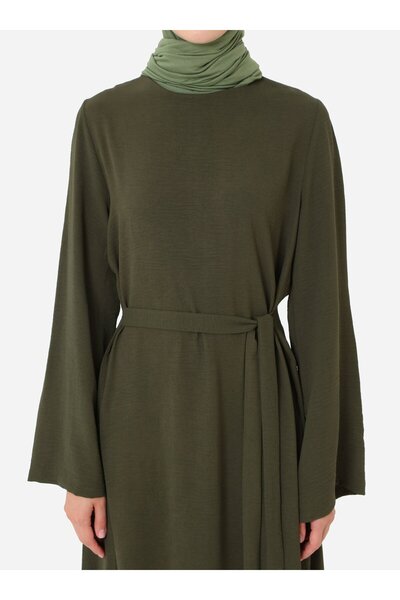 Refka Φόρεμα Τσότσιρ με λεπτομέρεια πλεξούδας στο πλάι - Χακί -