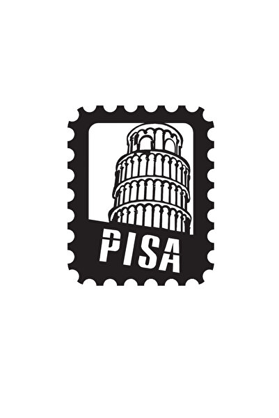 Pisa Stamp - 30X37 cm Metal Duvar Dekoru - Metal Sanatları