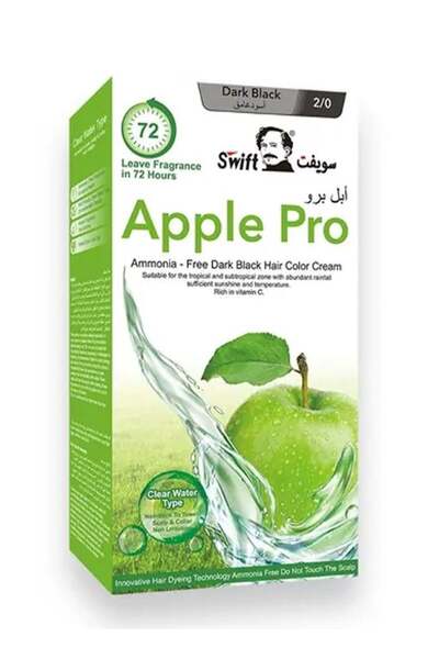 SWİFT Apple Hair Color Cream Ammonia Free Dark Black 1000ml