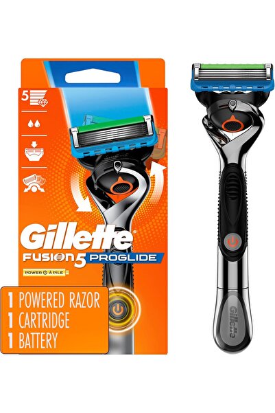 Gillette ماكينة حلاقة بروغلايد باور للرجال، شفرة حلاقة واحدة، شفرة حلاقة قابلة لإعادة التعبئة، بطارية واحدة