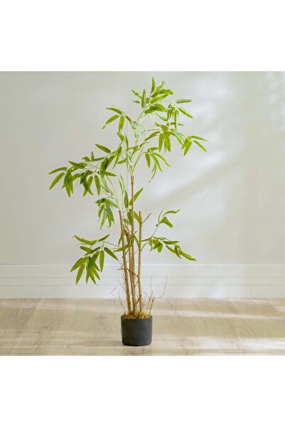 Danube Home Nature Bamboo Plant - 120 CM Artificial Green Plant in Plastic Pot for Outdoor Decor