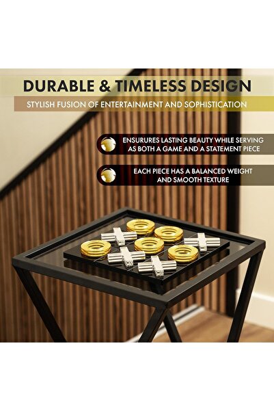 Slasa Modern Acrylic Tic Tac Toe Game Set by SLASA, 23 x 23 cm - Crystal Clear Acrylic, Elegant Home Decor