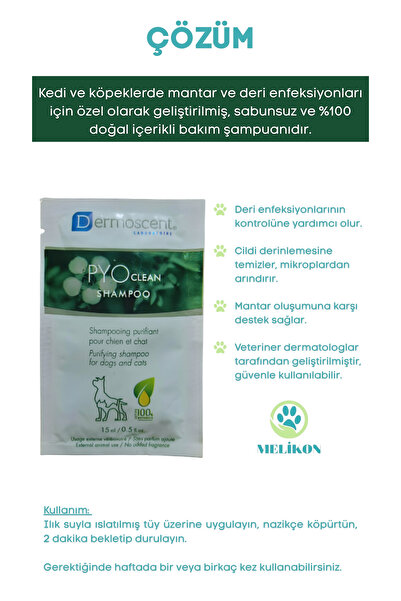 Dermoscent PYOclean® Şampuan 15 ml - Deri ve Mantar Problemlerine Karşı Etkili Bakım (5 + 1 KAMPANYALI SET)