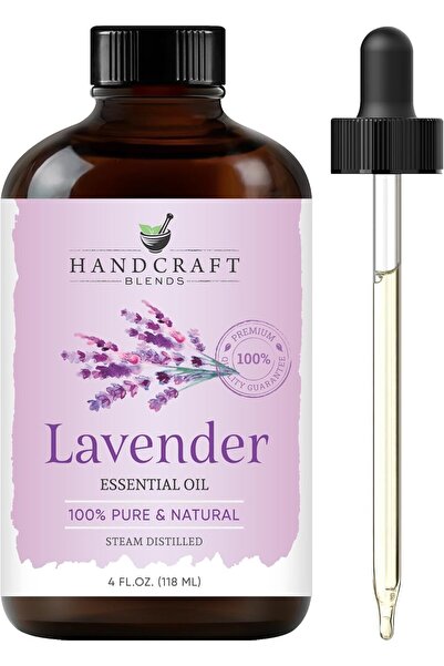 handcraft Blends زيت اللافندر العطري المصنوع يدويًا - نقي وطبيعي 100% - درجة علاجية مع قطرات زجاجية ممتازة