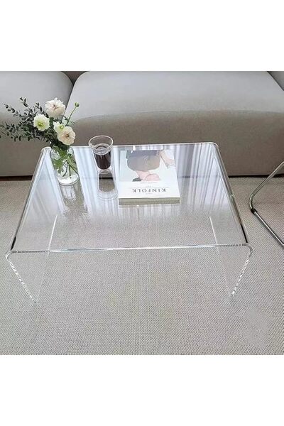 Slasa Clear Acrylic Side Table 40×30×20 cm – Transparent Night Table, Coffee Table, Bath Chair,